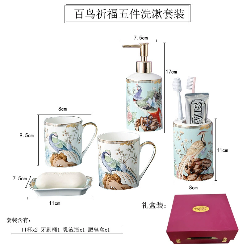 Ceramic set for home use, toothbrush, mouthwash