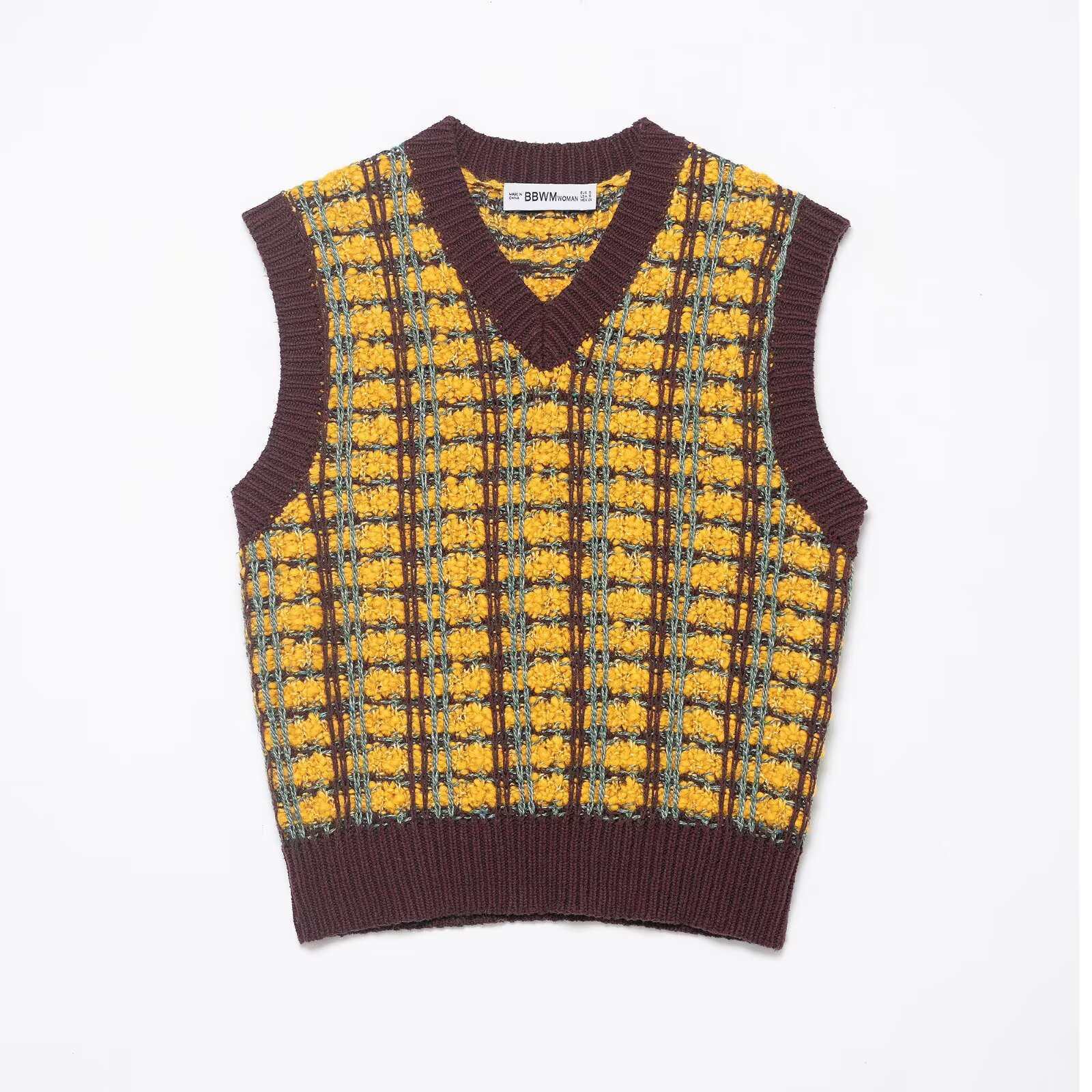 autumn retro knitted vest