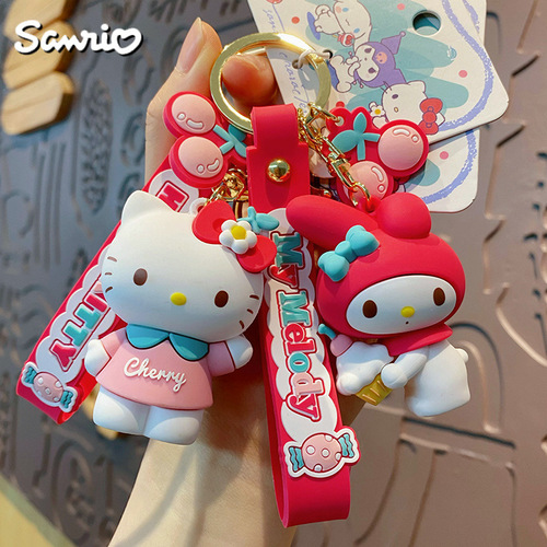 Genuine Sanrio Sakura Secret keychain for women, creative and exquisite Kuromi doll keychain, school bag pendant