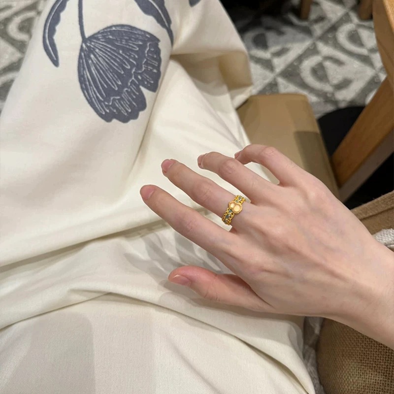 Zlatý obchod s perlou, nefritový tykevový prsten, náramek, oblek pro nový design výklenku, oblek pro živé exploze._voghion.com