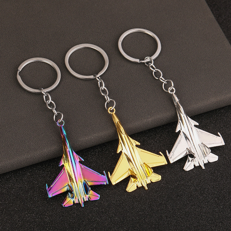 Alloy Aircraft Model Keychain, Aerospace Fighter Model Car Key Pendant, Hot-Selling Foreign Trade Item