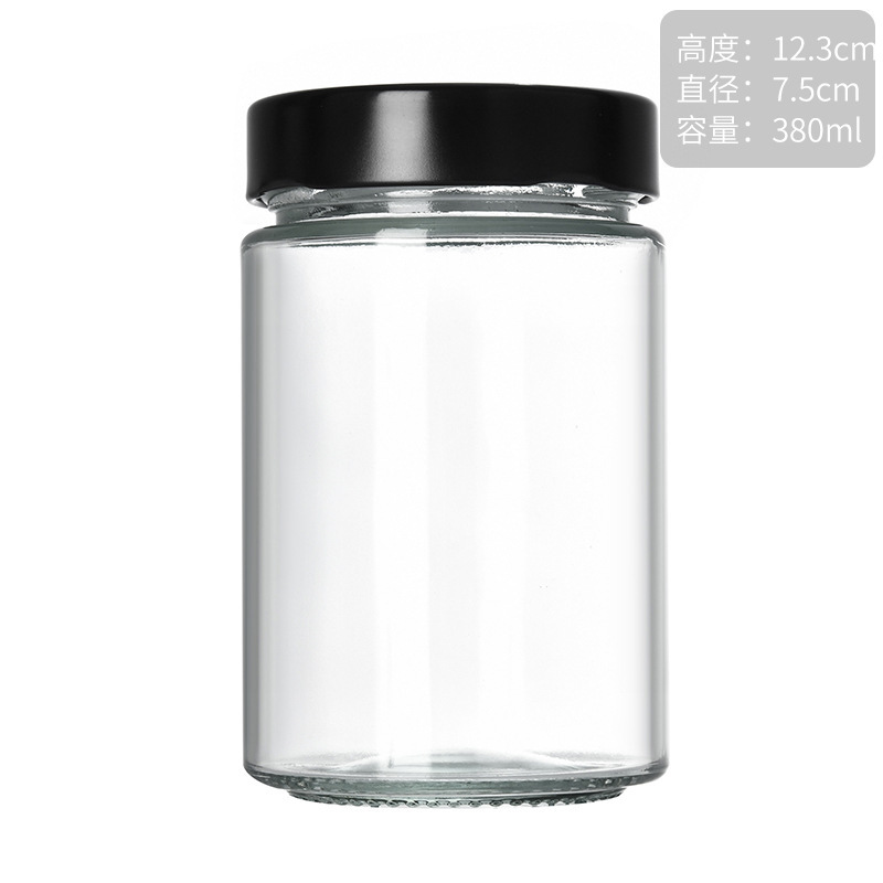 卸売高蓋家庭用ピクルスボトル高温耐性真空食品グレードガラス厚底ラウンド密封保管ガラスボトル|undefined