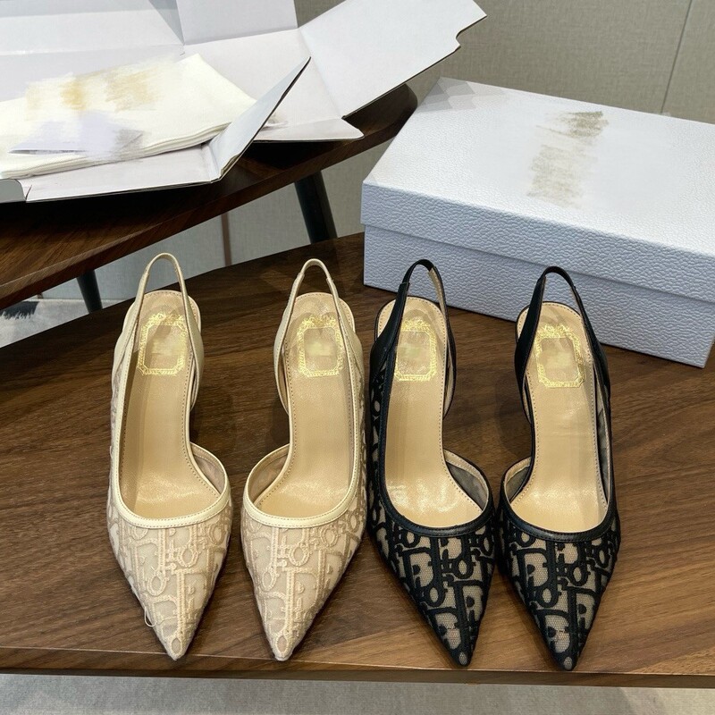 Top Export Version 2026 D Brand New Spring/Summer Side-Cut Mesh High Heels Classic Electroplated Embroidered Stiletto Pumps Top Export Version 2026 D Brand New Spring/Summer Side-Cut Mesh High Heels Classic Electroplated Embroidered Stiletto Pumps