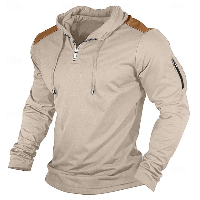 跨境亚马逊欧码外贸秋冬新款男士时尚休闲长袖套头卫衣连帽