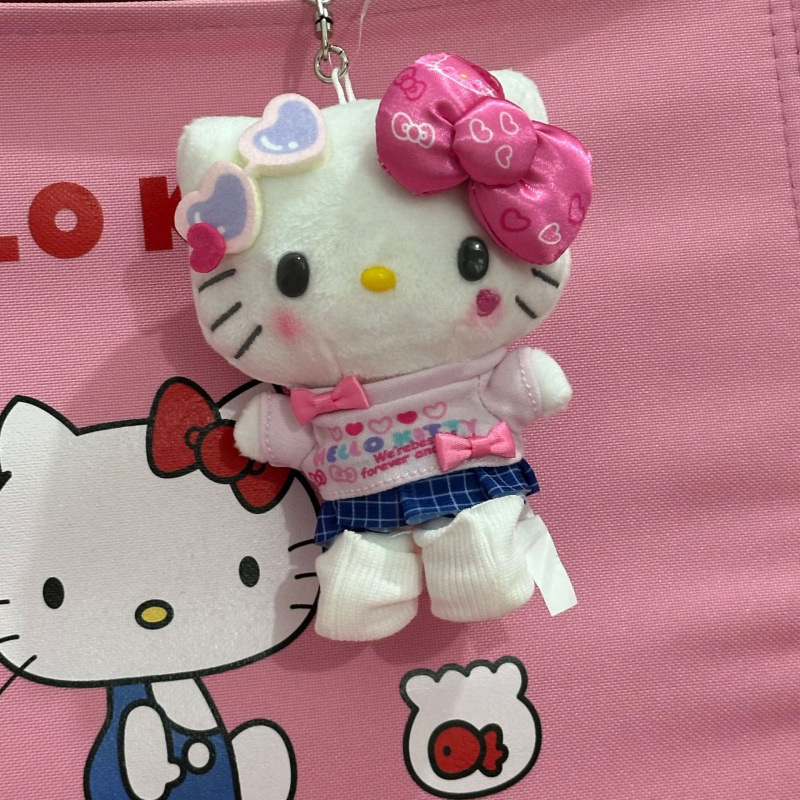 黑色草帽kitty帽宝宝挂件爱心扣公仔玩偶可爱赫本风挂饰钥匙扣|undefined