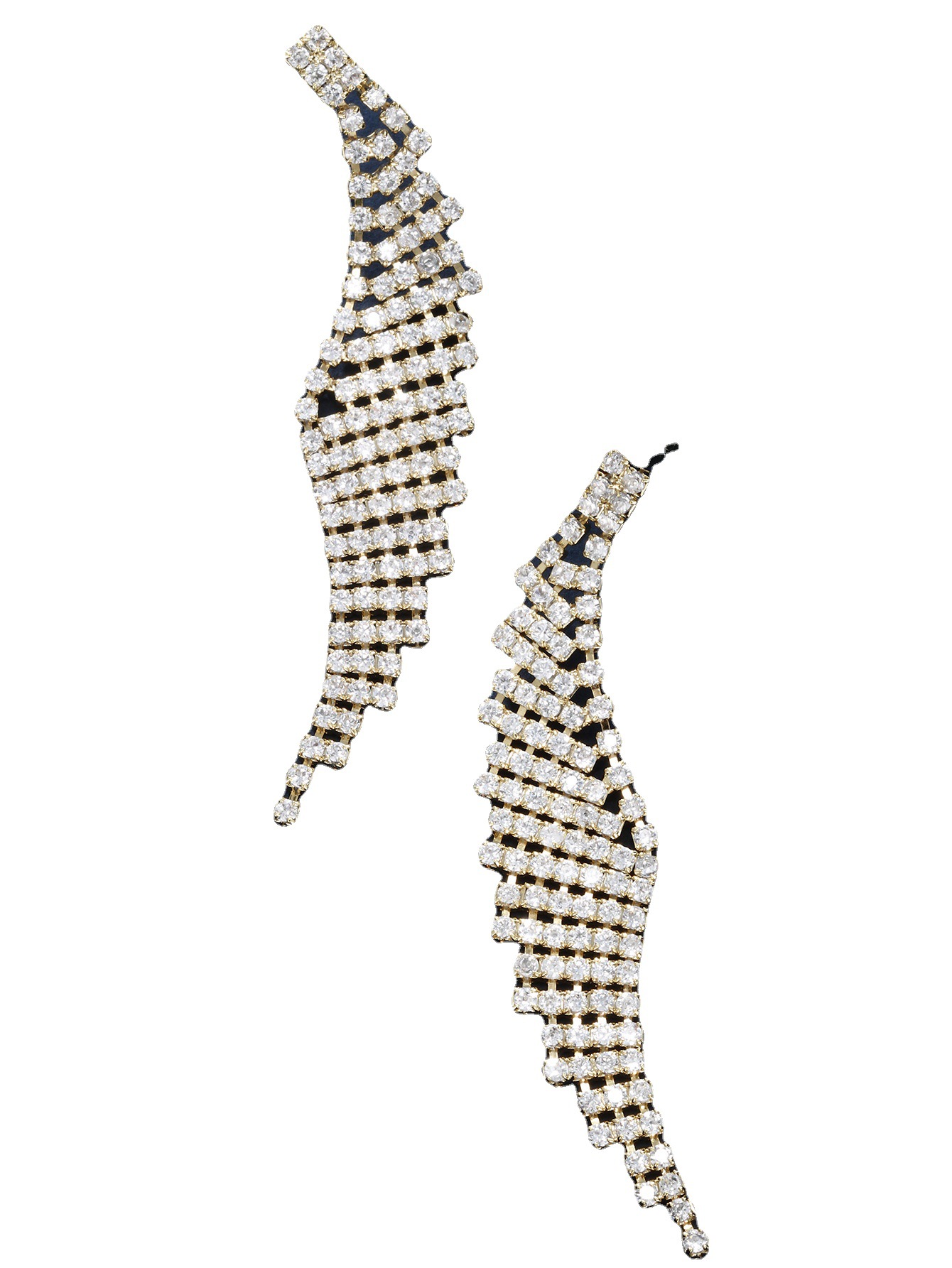 Joyería de Xuping nuevos pendientes de celebridades en línea elegantes pendientes largos de borla exagerados para mujeres de alto grado pendientes de alas para mujeres