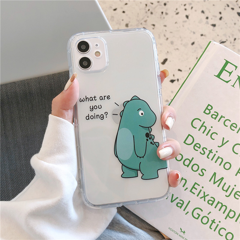 Cartoon Fruit Couple Compatible With 13 Little Dinosaur IPhone 11 15 Pro Soft Case Transparent 14 Women's Model_voghion.com