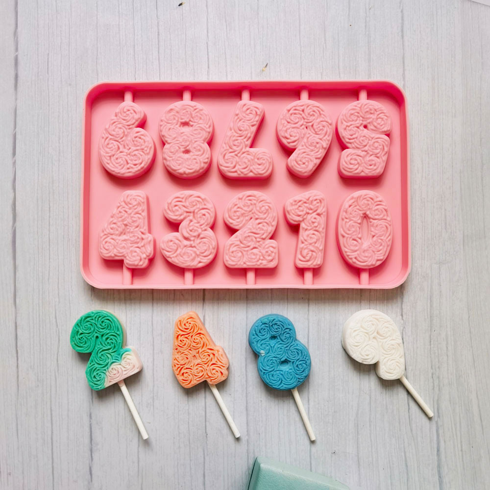 0-9 Lollipop 280 molde de silicona pudín molde de postre decoración de pastel utensilios de cocina para hornear