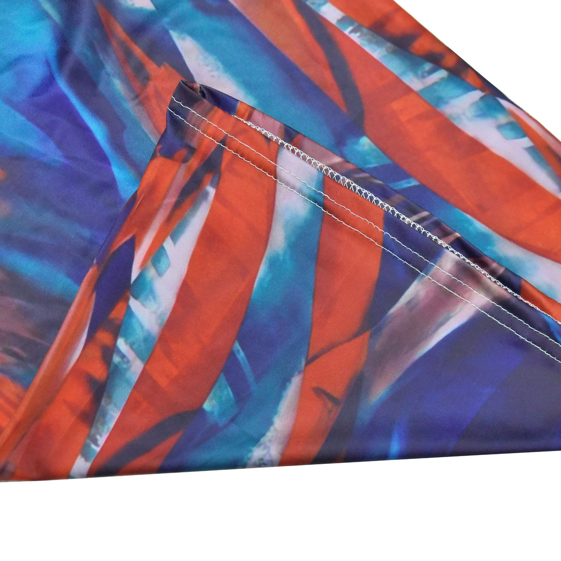 Women Wear Print Sleeveless Deep V Plunge Color Block Backless Long Conjoined Trousers