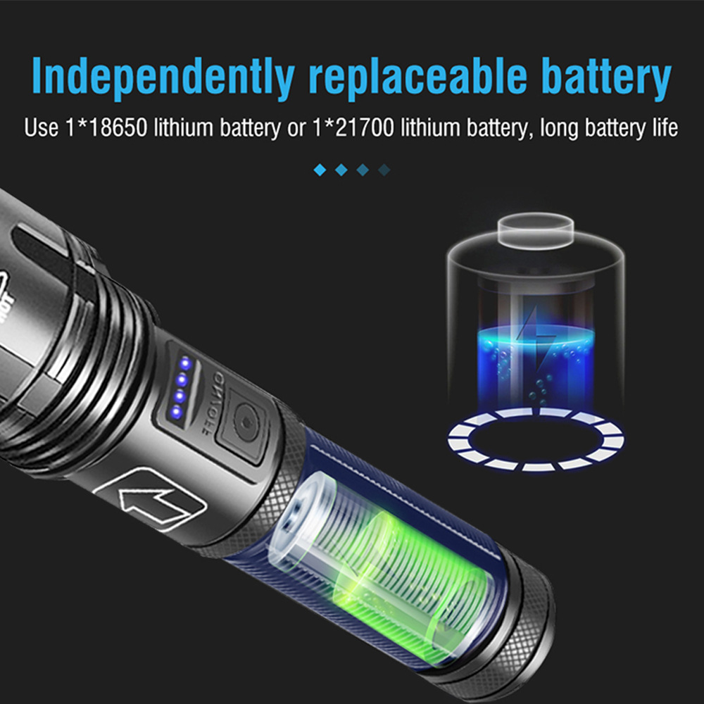 Nueva linterna transfronteriza luz de trabajo de emergencia multifuncional láser blanco luz brillante de largo alcance