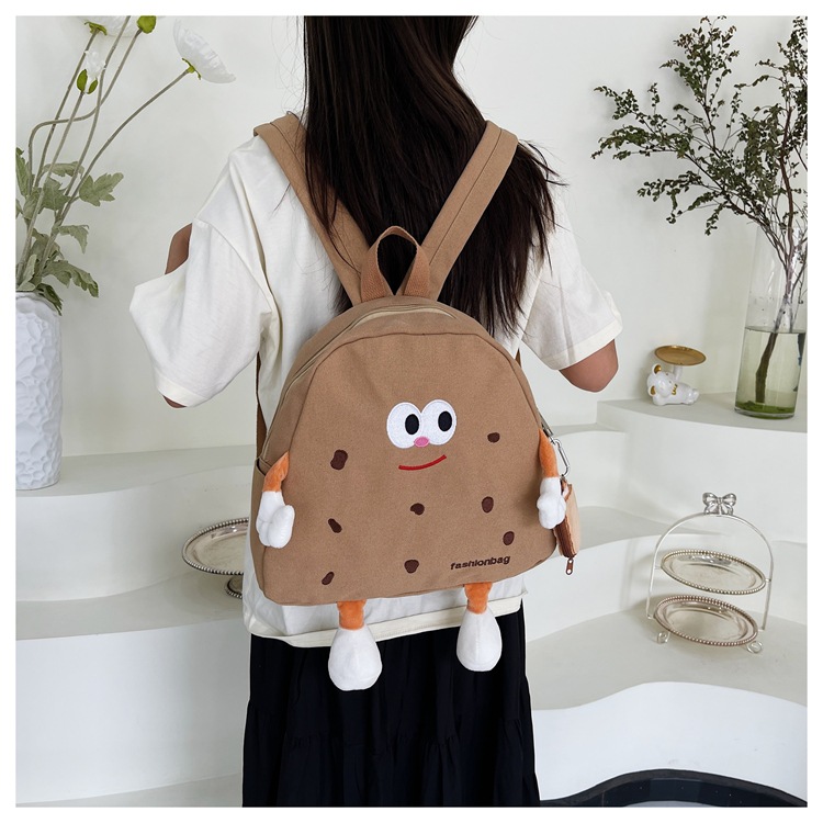 Borsa in tela di formaggio carina Instagram coreana per ragazze morbide, borsa da scuola per bambini, zaino versatile di grande capacità_voghion.com