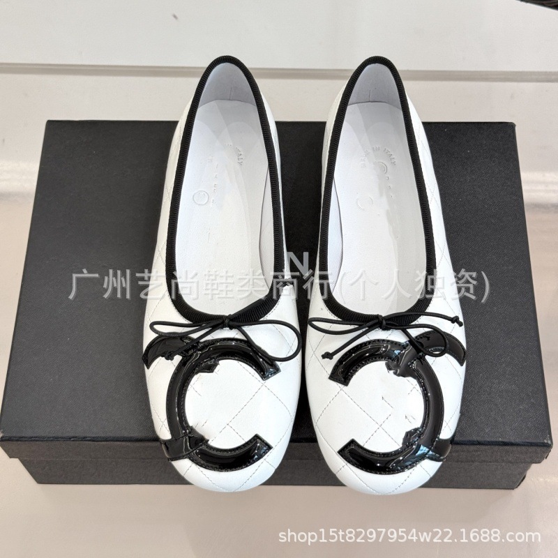2025 Xiaoxiangfeng 中古 Kangpeng リボンバレエシューズフラットシューズファッショナブルで多用途なクラシックな菱形の女性の靴|undefined