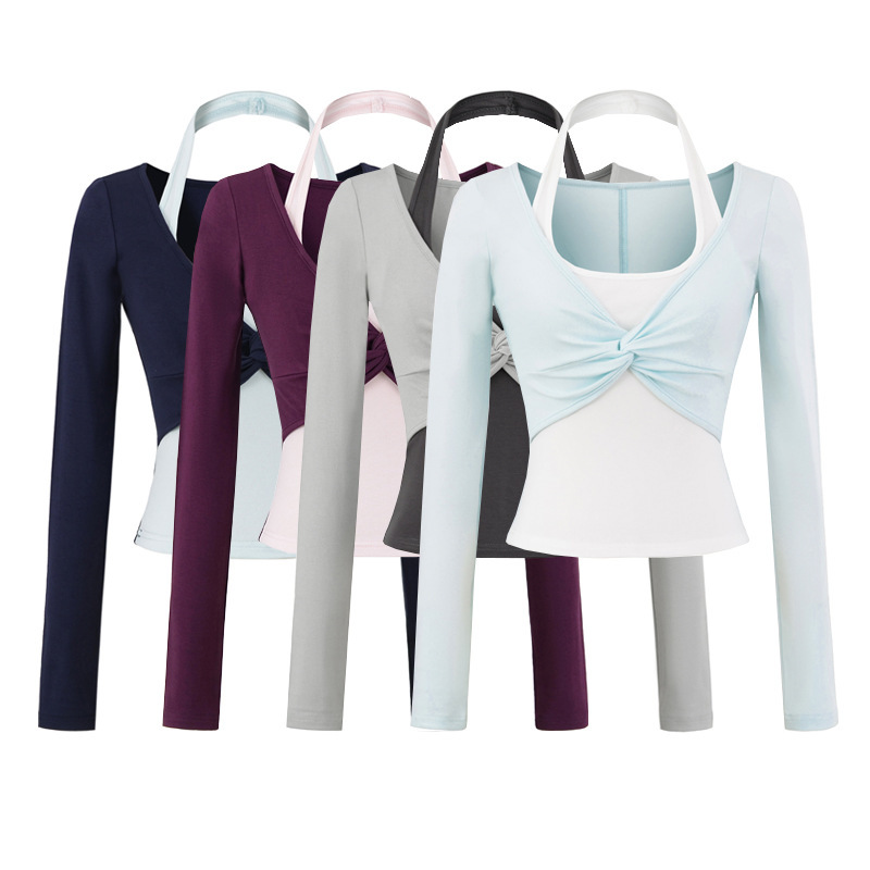 Trendy and Sexy Pure Desire Style Fake Two-Piece Long Sleeve T-Shirt for Women 2025 Miracle New Slim Fit Color-Block Twist Top