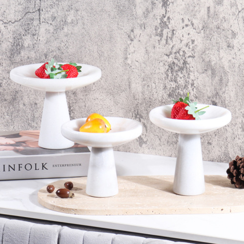 Modern simple marble fruit plate party wedding party desktop dried fruit melon seeds snack storage display plate