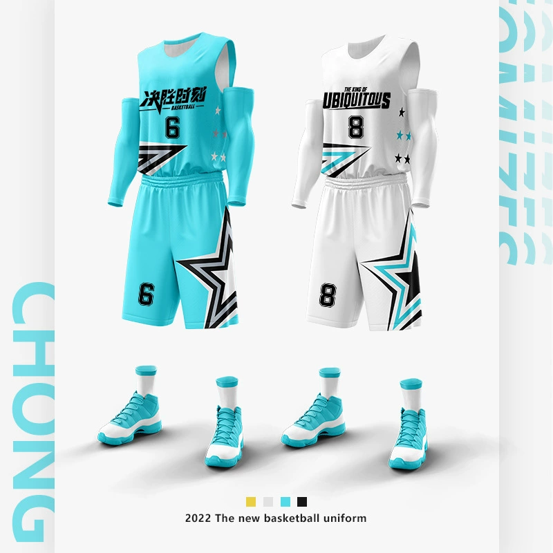 Новый воздухопроницаемый баскетбольный костюм, тренировочная форма, мужская летняя личность