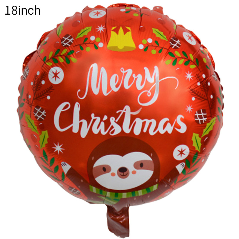 18 pulgadas película de aluminio bola bola globo de Navidad dibujos animados tema de hielo y nieve fiesta noche de Navidad papel de aluminio globo decoración