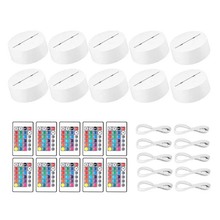 跨境3D小夜灯底座USB遥控七彩小夜灯亚克力台灯单独底座套装