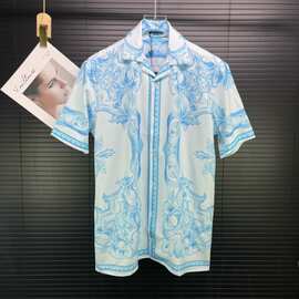 欧美跨境 Ve春夏男士短袖衬衫花衬衣夏威夷度假风外贸现货专供