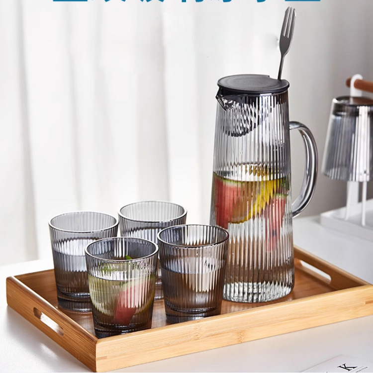 Creativo vidrio vertical hervidor de agua fría conjunto de taza de agua fría puede calentar la mesa de té de la sala de estar hervidor de agua fría hervidor de agua caliente al por mayor