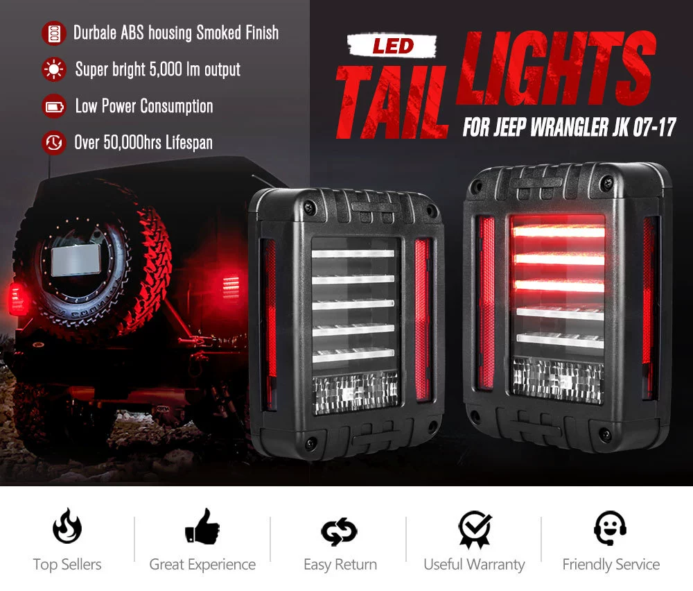 Производитель ИСТОЧНИКА FIERYRED применим к задним фонарям JEEP WRANGLER JK 07-17 третьего поколения в европейской версии