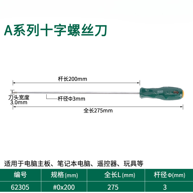 Destornillador de cabeza de rábano pequeño destornillador de ciruela de boca plana cruzada