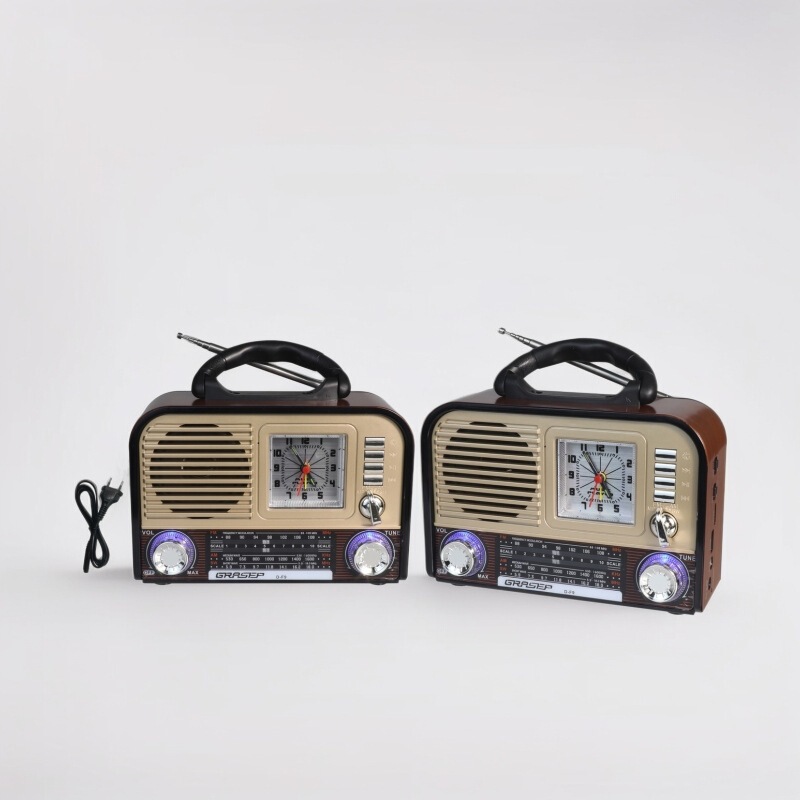 Outdoor Multifunctional Card-Insertable Speaker, Portable Multi-Band Radio with Clock, Bluetooth Radio, Adjustable Frequency, Portable