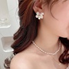 Organic retro earrings from pearl handmade, Korean style