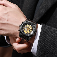 跨境电商个性男士商务石英手表钢带新款爆款创意休闲百搭男表