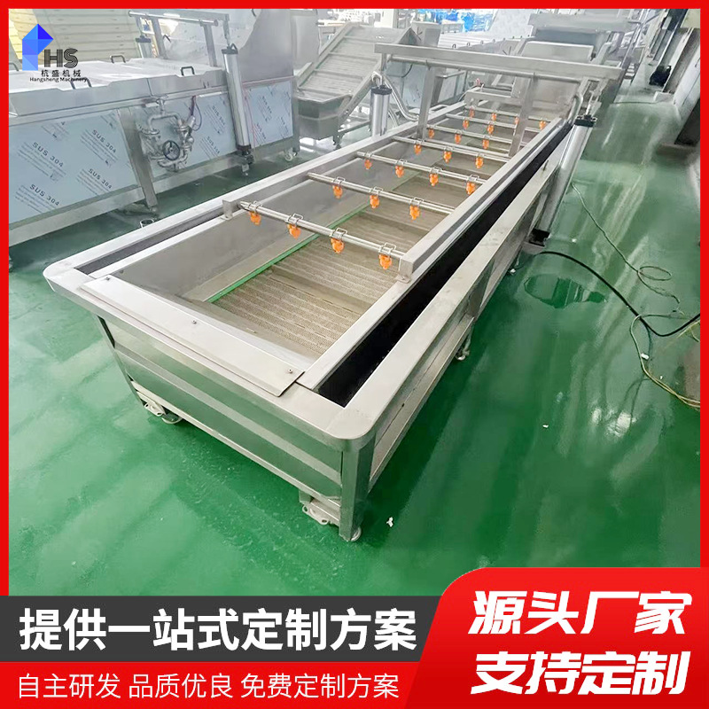 Máquina de limpieza de burbujas de frutas y verduras liofilizador al vacío de frutas para manzana liofilizada preprocesada limpia línea de ensamblaje de secado por aire