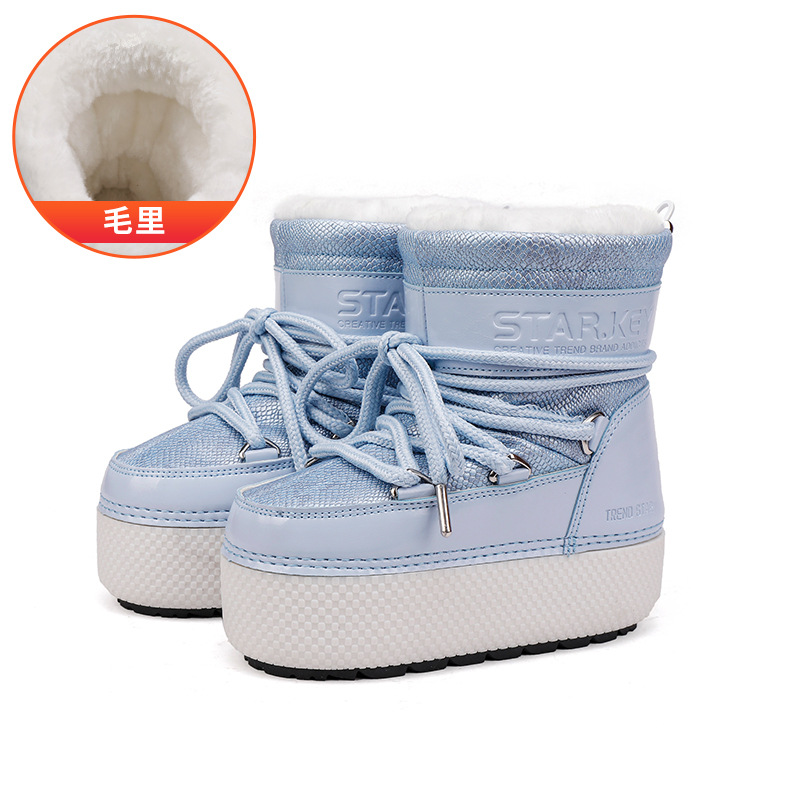 Distribución de invierno para padres y niños arena marrón botas de esquí transfronterizas calientes antideslizantes engrosadas botas de nieve de tubo medio image 19