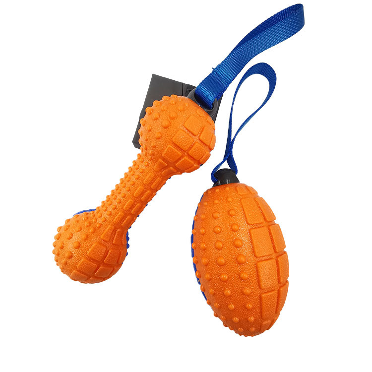 Perro mascota juguete de sonido resistente a mordeduras de dos colores con barra TPR Limpieza de dientes rugby juguete de entrenamiento interactivo para perros medianos y grandes image 4