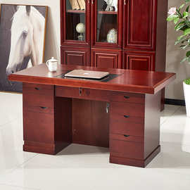 1.2米1.4米木皮油漆办公桌实木电脑桌中班台写字台老板桌职员桌子