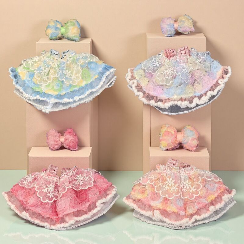Labubu Doll Clothing Accessories Rose Wedding Dress Tutu Skirt Set for Dress-Up 12-17cm [Clothing Only] Factory Direct Sale