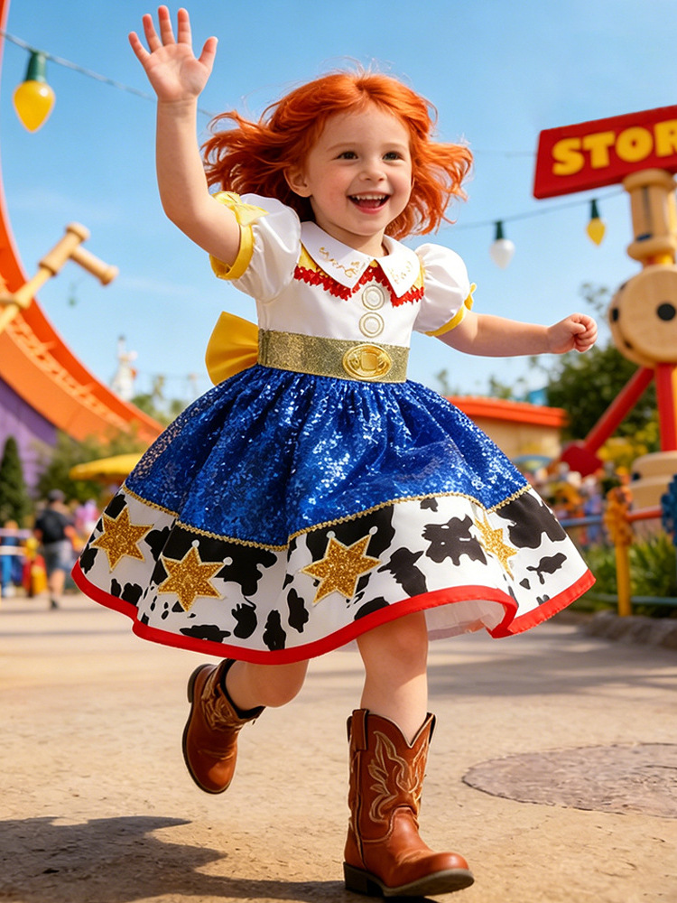 Nuevos productos de niñas vestidos de costura, juguetes, trise, vestidos de cosplay, vestidos de color contrastante para niños