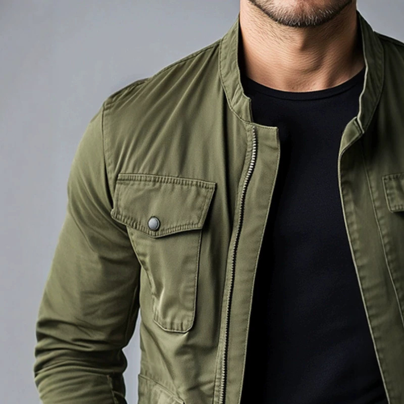 Europa y América vintage chaqueta de hombre primavera y otoño chaqueta de trabajo casual cuello largo cardigan de manga larga suelta comercio exterior ropa de hombre transfronteriza