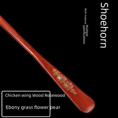 雞翅木鞋拔子 黑檀鞋拔子鑲貝殼 廠家木質鞋拔