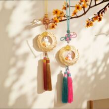 古风汉服灯笼竹编平安扣发光小灯笼传统diy手工编织元宵手提花灯