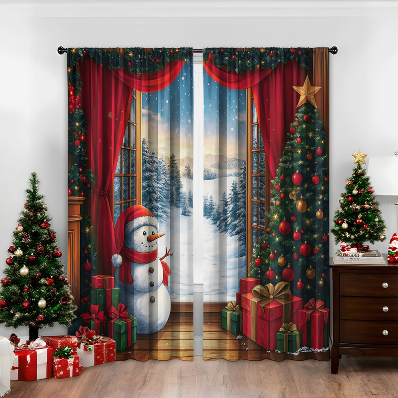 2Pcs Christmas Curtains and Valances Christmas Series Curtains Factory Dropshipping 3D Digital Printing Cross-Border Amazon Window 2Pcs Christmas Curtains and Valances Christmas Series Curtains Factory Dropshipping 3D Digital Printing Cross-Border Amazon Window