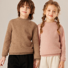 秋冬新款儿童针织衫半高领羊绒衫加厚男女同款毛衣宽松套头打底衫