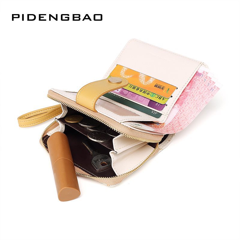 Japanese cartoon short card holder with zipper