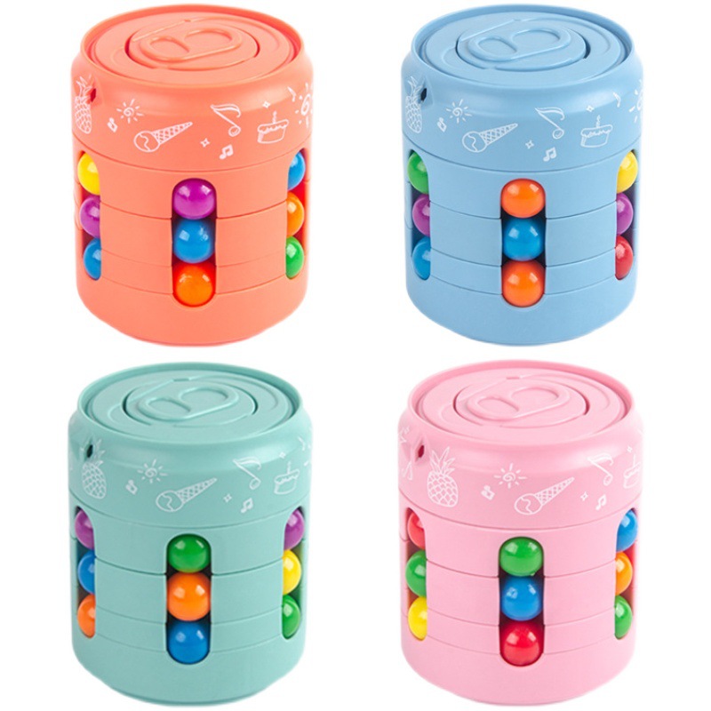 Cola puede de tercer orden Cubo de Rubik mini Dedo de los niños giroscopio giratorio pequeño juguete de desarrollo de inteligencia de descompresión Magic Bean