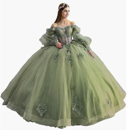 Flores vestido de adulto con mangas brillante con cuentas vestido dulce 2026 nuevo vestido de baile de hombro para mujeres image 29