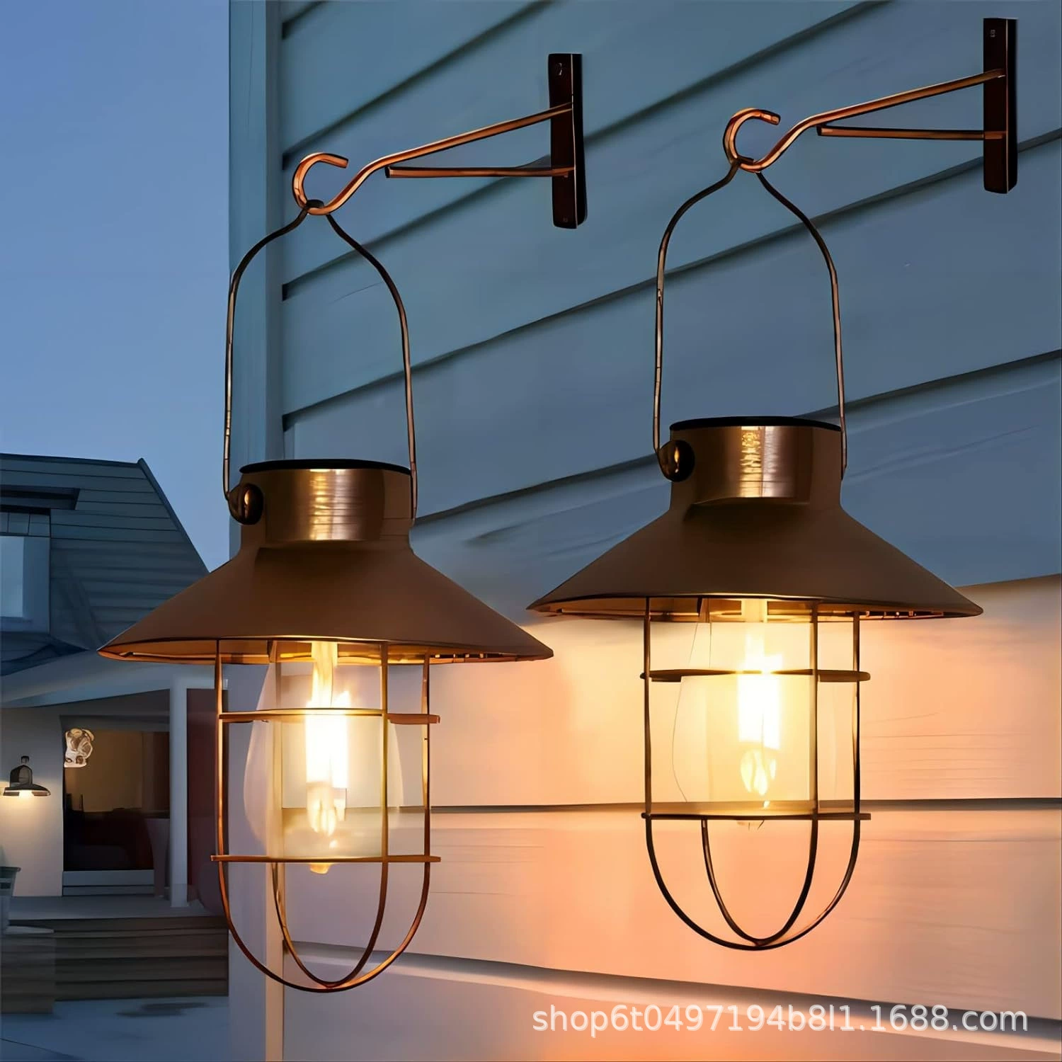 Трансграничная Солнечная Вольфрамовая лампа на открытом воздухе светодиодный Фонарь Двор украшение сада Утюг Ретро Солнечный фонарь