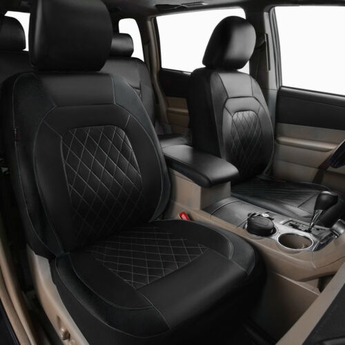 Universal Car Seat Cover Single Line Diamond Lattice PU Leather
