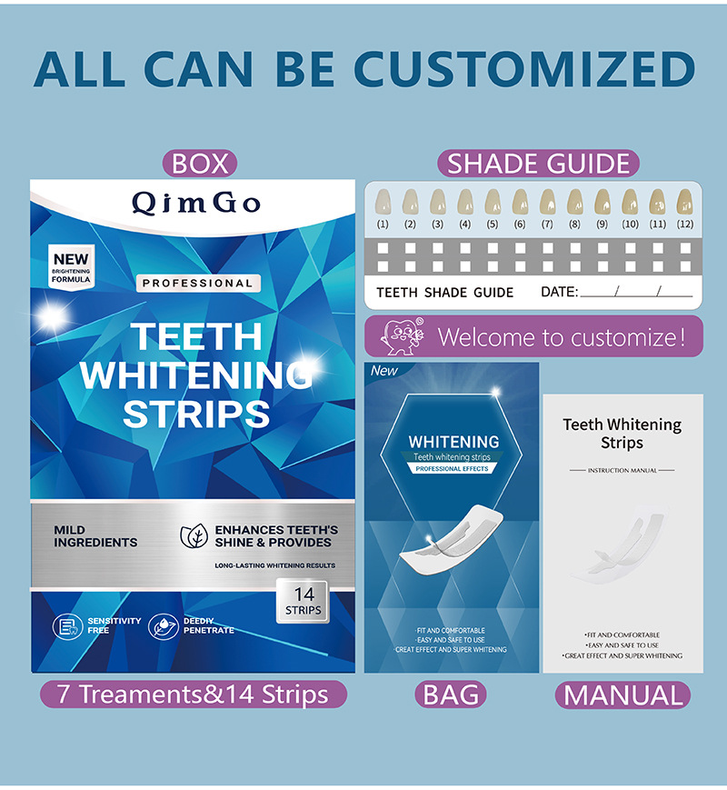 Teeth Whitening Strips Residue Free For Yellow Teeth Removal_voghion.com