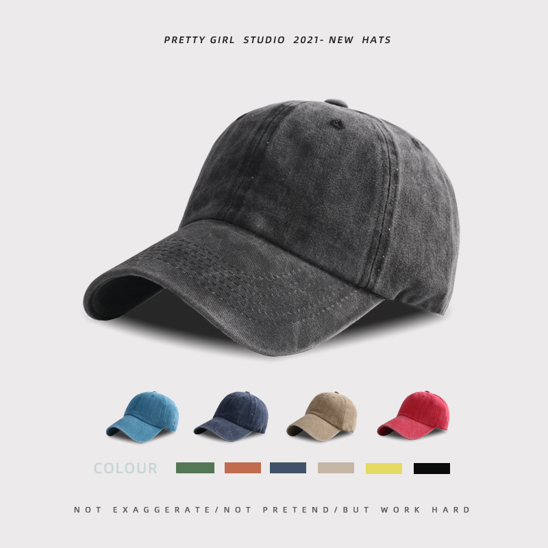 Estilo coreano suave gorra de béisbol de las mujeres retro apenado lavado Denim casquillo de sol sombrero de la calle de los hombres casquillo de pico