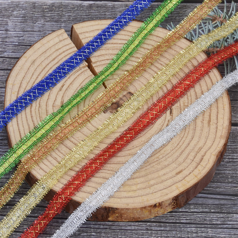 Fronteriza de filamento de cebolla accesorios de decoración cinta mayorista de árboles de Navidad embalaje de regalos de flores de ribbon de cebolla cinta