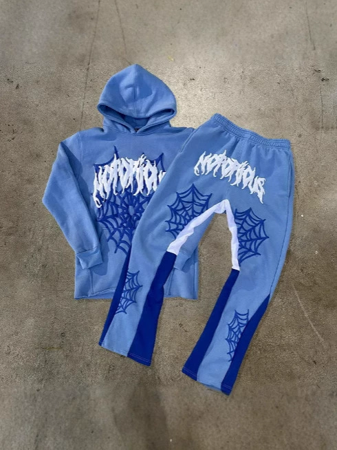 Hell Star Cross -border American Retro Hellstar худи в стиле ретро, свободный уличный комплект для мужчин и женщин