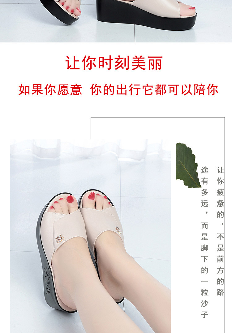 Dép sandal nữ da thật đế xuồng bệt mẫu mới — Đỏ rượu chi tiết 8