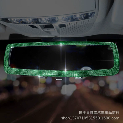 Car Supplies Mirror Cover, Car | Sun visor rearview mirror - hot-diamond-rearview-mirror-green-diamond
